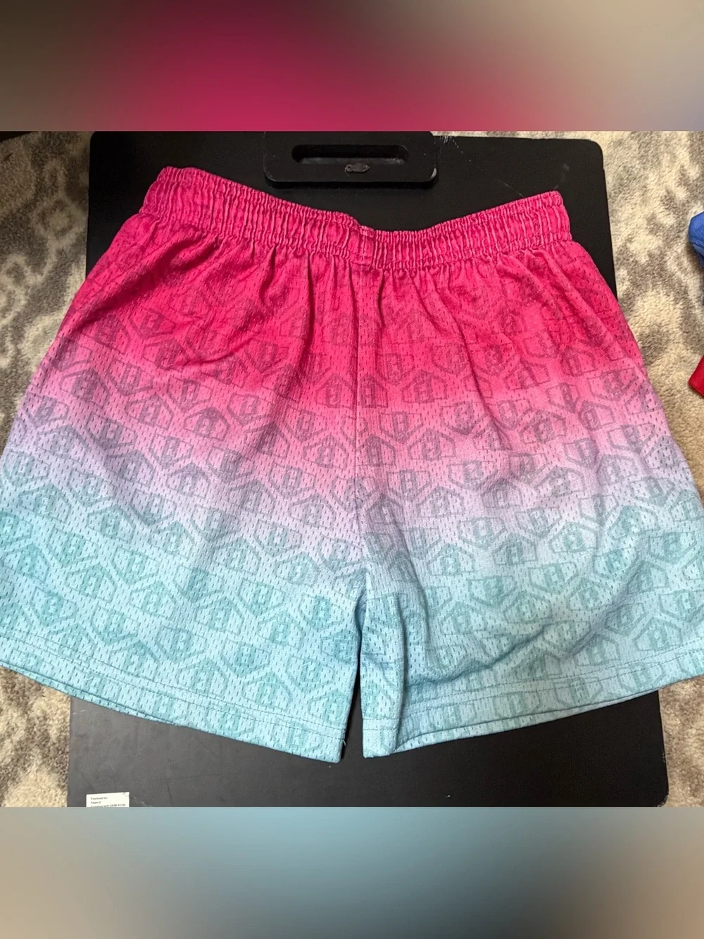 Baseball Lifestyle Ombre Pink to Light Blue Athletic Shorts